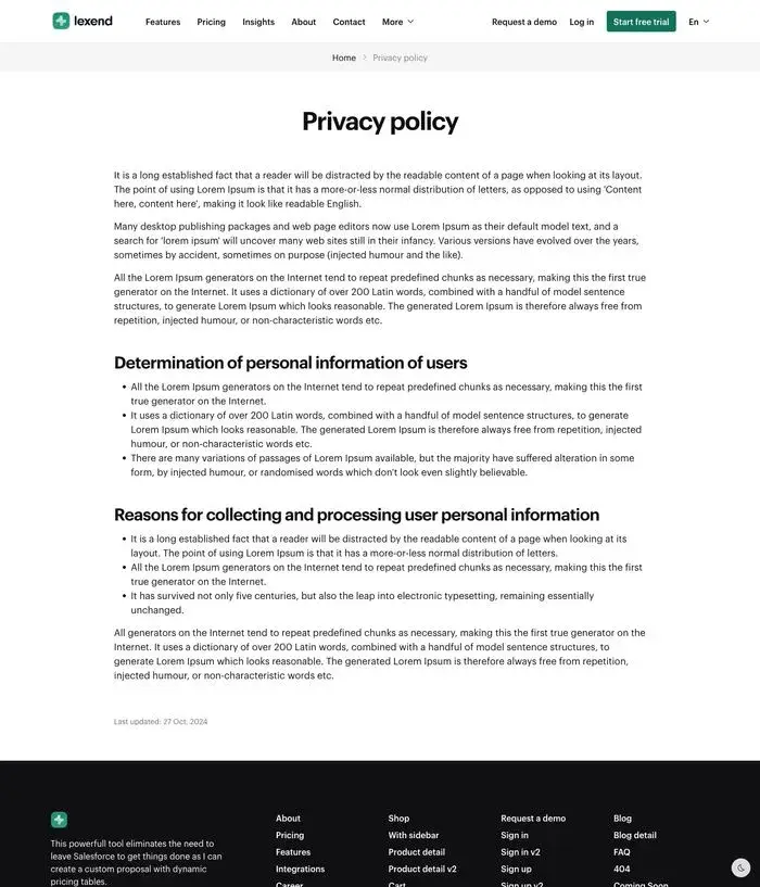 Privacy policy